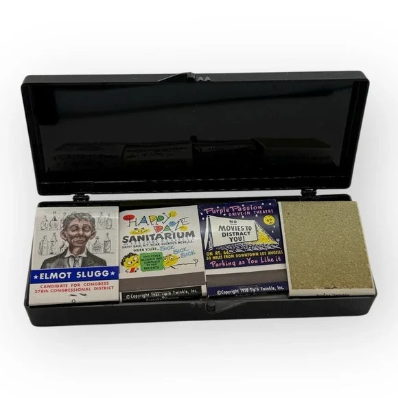 VTG 1957 Tip 'n Twinkle VIP Matches Novelty Gag Matchbook Complete Set Unstruck - Picture 4 of 6